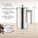 MIRA 34 oz Double Wall All Stainless Steel French Press For Coffee or Tea | Insulated Coffee Pot & Maker Keeps Brewed Coffee or Tea Warm for Hours (34 oz French Press with Bonus Long Spoon)