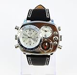 Oulm Man Metal Dial Watch with Quartz Movement/Compass/White dial