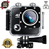 Sport Camera Sport Video 4K 1080P HD WIFI Action Camera 16MP Waterproof Camcorder Underwater 30M Cam with 170 Wide Angle Rechargeable Battery DV Black …