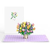 Lovepop Everyday Pop-Up Card for Her and Him- 3D Thinking of You Greeting Cards for Boys, Girls, Men, Women - For You - 5" x 7" Tulip Bouquet - Blank Note Card & Envelope Included