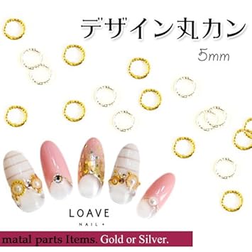 Amazon デザイン丸カン 5ｍｍ ゴールド 約10個入 メタルパーツ