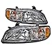HEADLIGHTSDEPOT Chrome Housing Halogen Headlights Compatible with Nissan Sentra 2000-2001 Includes Left Driver and Right Passenger Side Headlamps