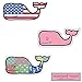 3X VINEYARD VINES Whale Vinyl Stickers - American Flag, Patchwork, Classic Pink - PREPPY 2.0 x 4.5