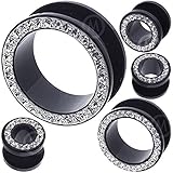 00 gauges 00g ear plugs gemstone flesh tunnels double flare expander stretcher taper MoDTanOiz 10mm