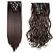 S-noilite 8PCS/SET Full Head Clip in Hair Extensions 140Grams Thick Real Natural Synthetic Hairpiece(26inches-straight, Dark Brown)