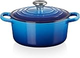 Le Creuset Signature Enamelled Cast Iron Round Casserole Azure 20 cm 1.8L view 2