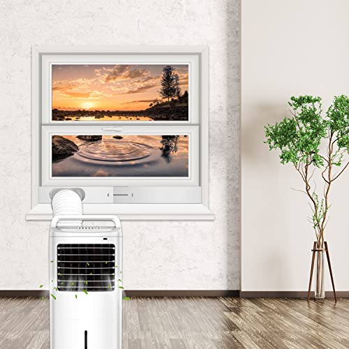 MQIDLFE Portable Air Conditioner Window Vent Kit with 5.9 Inch Diameter 59 Inch Length Exhaust Hose Adjustable Window Seal for Horizontal&Vertical