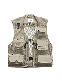Chaleco respirable de malla con varios bolsillos para hombre, ideal para actividades al aire libre, viajes, pesca con mosca, fotografía