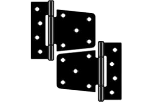 BOODVON 3.5 Inch Heavy Duty Gate Hinges, Extra Thick Black Shed Barn Door Hinges for Wooden Fences, Yard Gate, Vinyl Fence Gate, Garage, Gate Door Hinges for Indoor Outdoor(2 Pack)