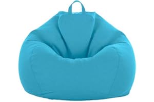 CHENLEE Stuffed Animal Storage Bean Bag Cover (No Filler) Extra Soft Beanbag Seat Chair Covers-Cotton Linen Memory Foam Beanbag Replacement Cover for Adults Children without Filling
