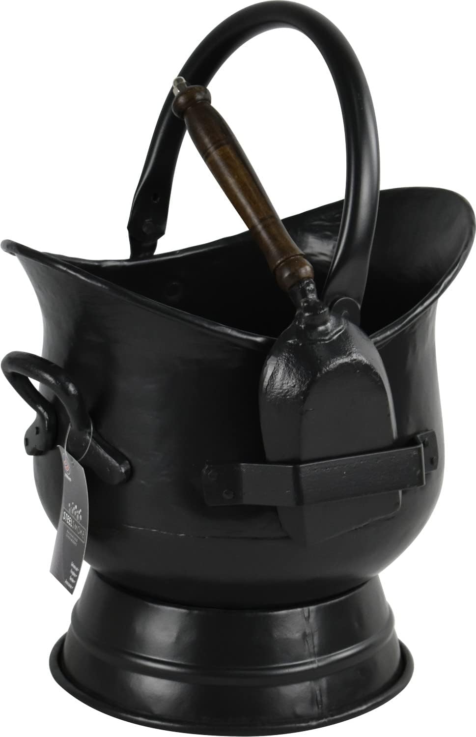 Sterling Ventures Coal Bucket Shovel Matte Black Kindling Fireplace Log Bunker
