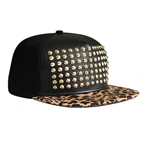 KPOP GD/G-dragon Leopard Spike Gold Studs Rivet Hiphop Baseball Cap Snapback Hat