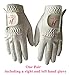FINGER TEN Womens Ladies Golf Rain Gloves Pair Both Hand or 2 Pack Left Right Hand, Wet Hot Cool Grip, Fit Small Medium Large XL (White&Pink, Medium, Ambidextrous)