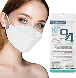 White KF94 Face Mask 20PCS for Adult Protective 3D