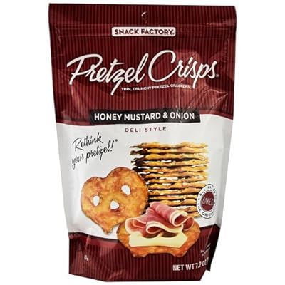 Snack Factory Pretzel Crisps Deli Style Honey Mustard &amp; Onion -- 7.2 oz - 2 pc