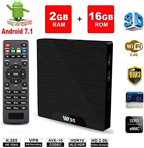 VGROUND X96 Mini Android 7.0 TV Box with S905W Quad Core 64 Bit 3D 4K H.265 Decoding 2.4GHz WiFi, 1G+8G