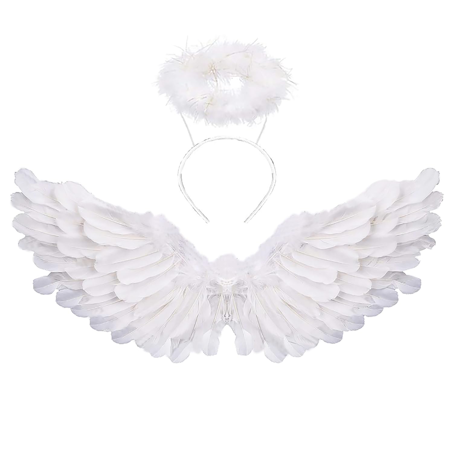 SzJias Angel Costume Wings for Girls Angel Costume Wings and Halo for Kids Halloween Christmas Eve