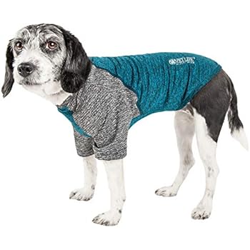 Pet Life Active 'Hybreed' 4-Way Stretch Two-Toned Performance Dog T-Shirt, Medium, Teal