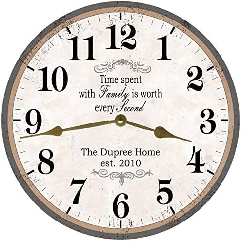 Toll2452 Personalized Family Name Clock Time Spent With Family Is Worth Every Second Clock
