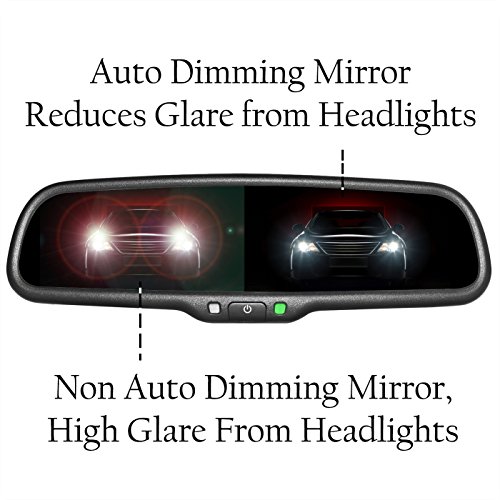 Master Tailgaters OEM Rear View Mirror with 4.3" Auto Adjusting Brightness LCD + Auto Dimming Mirror - Universal Fit