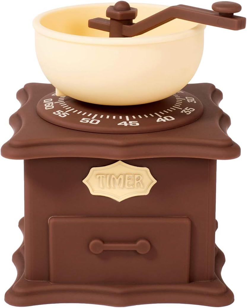 Kitchen Timer Cooking Timer Reminder 60-Minute Mechanical Countdown Clock Time Management (Brown handmill)