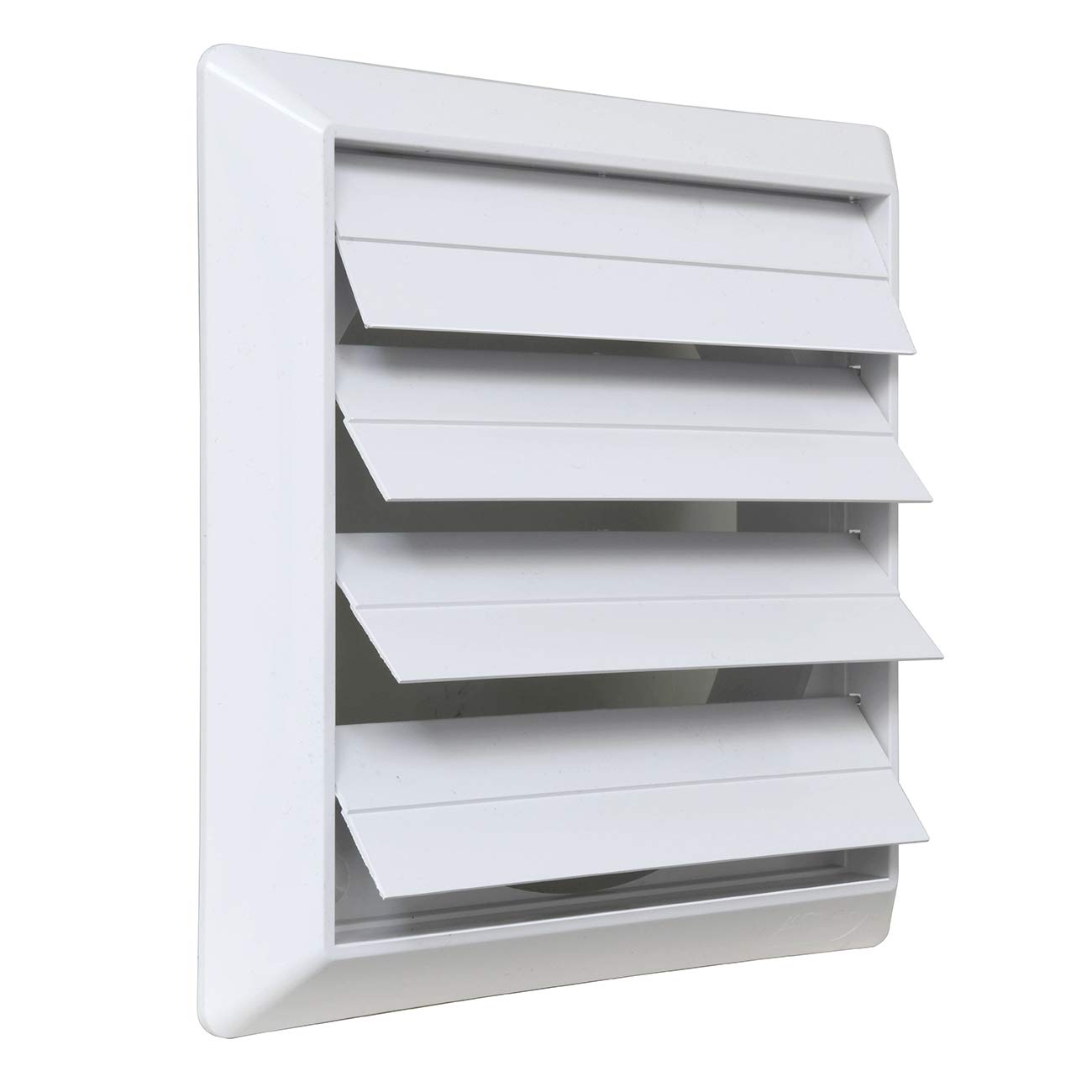 La Ventilazione S19100B Overlay Ventilation Grille ABS White with Gravity Fins Dimensions 185x185mm