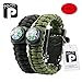 TECH-P Survival Gear Paracord Bracelet Compass Fire Starter Scraper Whistle Gear Kits- 2 Pack (10