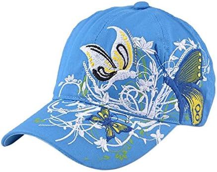 Sunsen Women Flowers Adjustable Baseball Cap Butterfly Embroidered Golf Hat