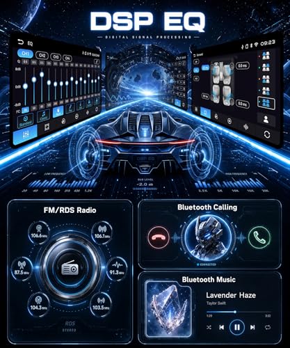 Rimoody Autoradio pour Ford Ka 2008-2014 Sans Fil Carplay Android Auto You-Tube DSP EQ Vi-Link Bluetooth FM/RDS Radio, 9 Pouces Écran Tactile Autoradio avec Mirror Link USB/AUX/MIC SWC Caméra de Recul