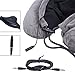 Hoodie Travel Pillow - Airplane Neck Pillow with Music Earbuds - Washable, Detachable, with Carry Bag