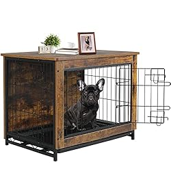 TLSUNNY Dog Crate Furniture, Wooden Side End