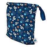 Planet Wise Roll Down Wet Diaper Bag, Navy Sea Friends, Medium