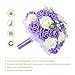 Febou Wedding Bouquet Bridesmaid Bouquet, Bridal Bouquet Artificial Flowers for Wedding, Party and Church (B White Purple)
