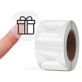 YIKIADA Clear Thermal Labels Vinyl 1.5 Inch Self-Adhesive Round Stickers Circle Roll Waterproof Printer Decals Package Seal for QR Code Envelope Office Retail Home 300 PCS