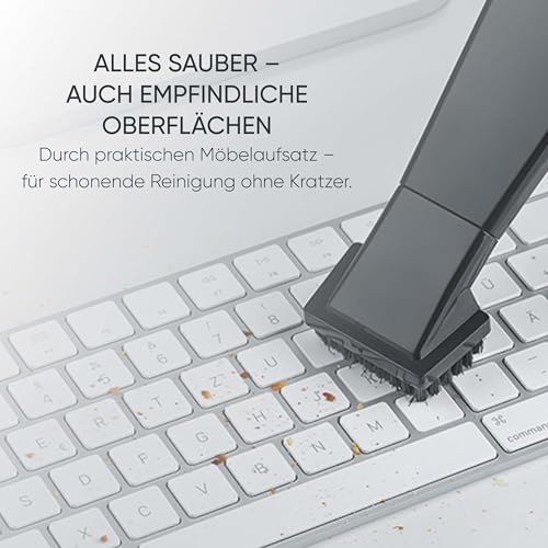 Severin 4-in-1 Akku-Handstaubsauger, kabelloser Nass- & Trockensauger für Autositze, Handsauger für Tierhaare & Flüssigkeiten, bis zu 30 Min Laufzeit im Eco-Mode, weiß-graurot, HV 7146 10
