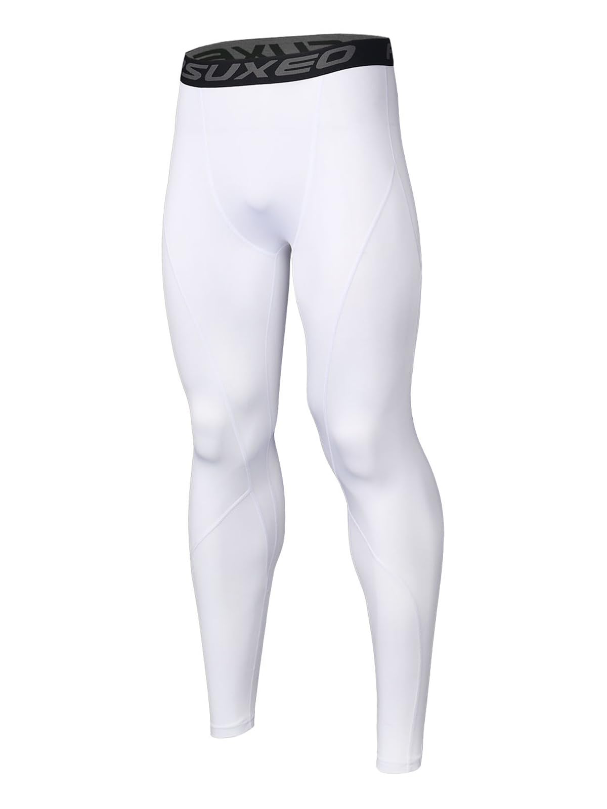 Photo 1 of ARSUXEO Men's Compression Tights Running Pants Baselayer Legging K3 White Size Small