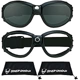 Motorcycle Goggles Foam Padded with Large Microfiber Case (Smoke + Clear Combo)