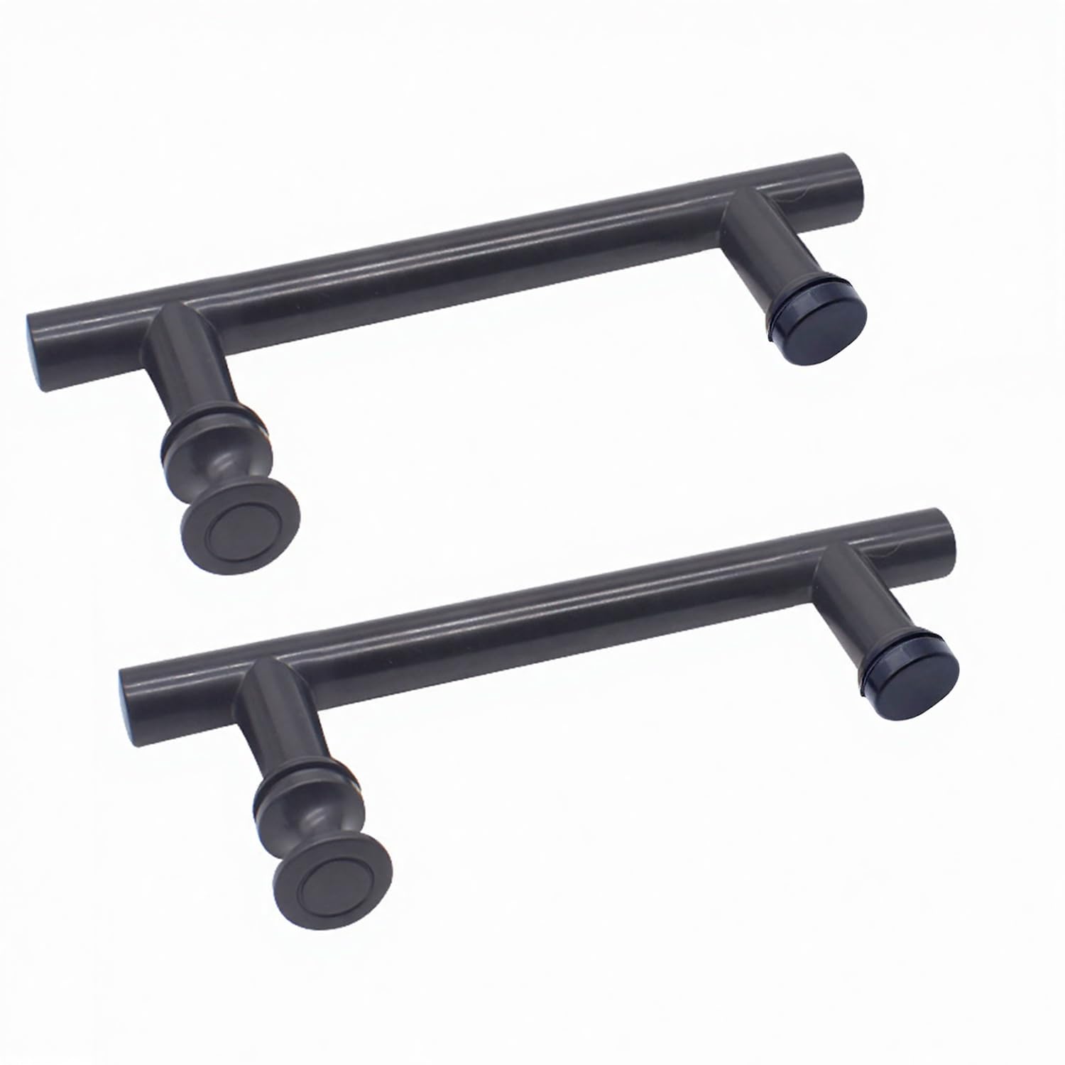 YUANQIAN Chrome ABS Shower Door Handle | 145mm (14.5cm) Hole to Hole (145-1pair Handle -Black)