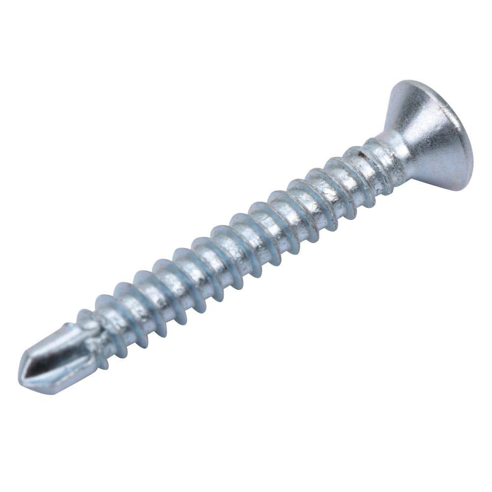 M4.2 Self-Tapping Screws with Flat Head Metal Screw Set of Drill Shank Bolts for Sheet Metal Fixing (M4.2 x 32 (50 Pieces)