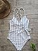 Fantastic Zone Women's Cute White Stripe One-Piece Swimsuit Beach Swimwear Bathing Suit Bikini