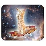 Hipster Bacon Cat in Nebula Galaxy Space Universe Rectangle Non-Slip Rubber Gaming Mouse Pad, Mouse Mat, Mousepad