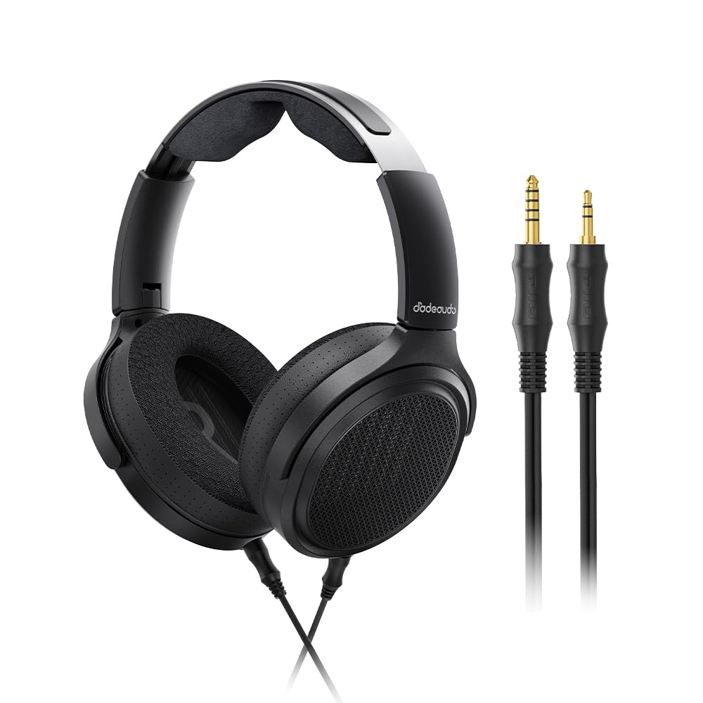 FiiO JT7 Over-Ear Planar Magnetic Headphones, 95x86mm Planar Driver, 3µm Ultra-Thin Diaphragm, Foldable Lightweight Design, Detachable 4.4mm/3.5mm Cable for Audiophiles (Black)