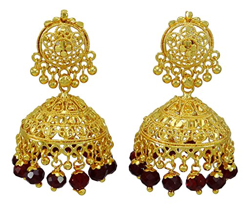 Banithani 18k goldplated ethnic traditional jhumka earr…