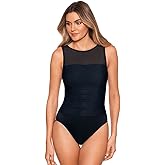 Miraclesuit Women's Swimwear Solid Rendezvous DD-Cup Size High Neckline Underwire Bra One Piece Swimsuit