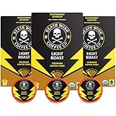 Death Wish Coffee, Organic and Fair Trade, Light Roast Coffee Pods (30 Count)