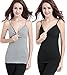 Nursing Tank Tops, Maternity Nursing Shirts Pajamas Sleep Bra for Breastfeeding (Small: Fits for Weight 100-135 lb, Black+Grey (2Pcs))
