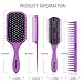 4Pcs Hair Brushes for Women, Hair Comb for Women and Detangling Paddle Brush, Great On Wet or Dry Hair, No More Tangle Hair Brush Set for Straight Long Thick Curly Natural Hair (Purple)