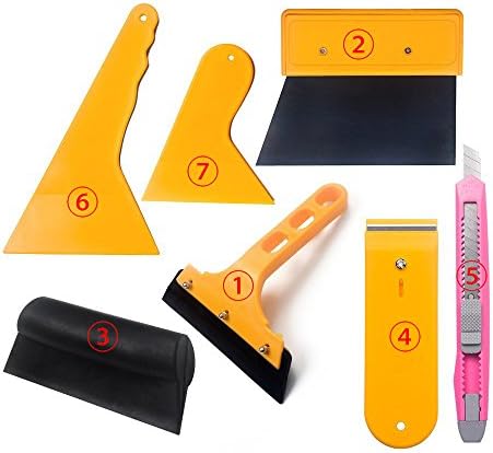 WorthSeller Car window scraper window film complete application Tool Kit Installation 1 Set 7 pcs