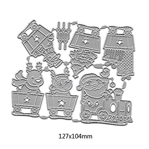 BUZHI Metal Die Cuts Hallowmas Christmas Greeting Border Cutting Dies Cut Stencils for DIY Scrapbooking Photo Album Decorative Embossing Paper Dies for Card Making (Christmas Car Cutting Dies)