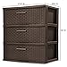Sterilite 25306P01 3-Drawer Wide Weave Tower, Espresso Frame & Drawers w/ Driftwood Handles, 2-Pack